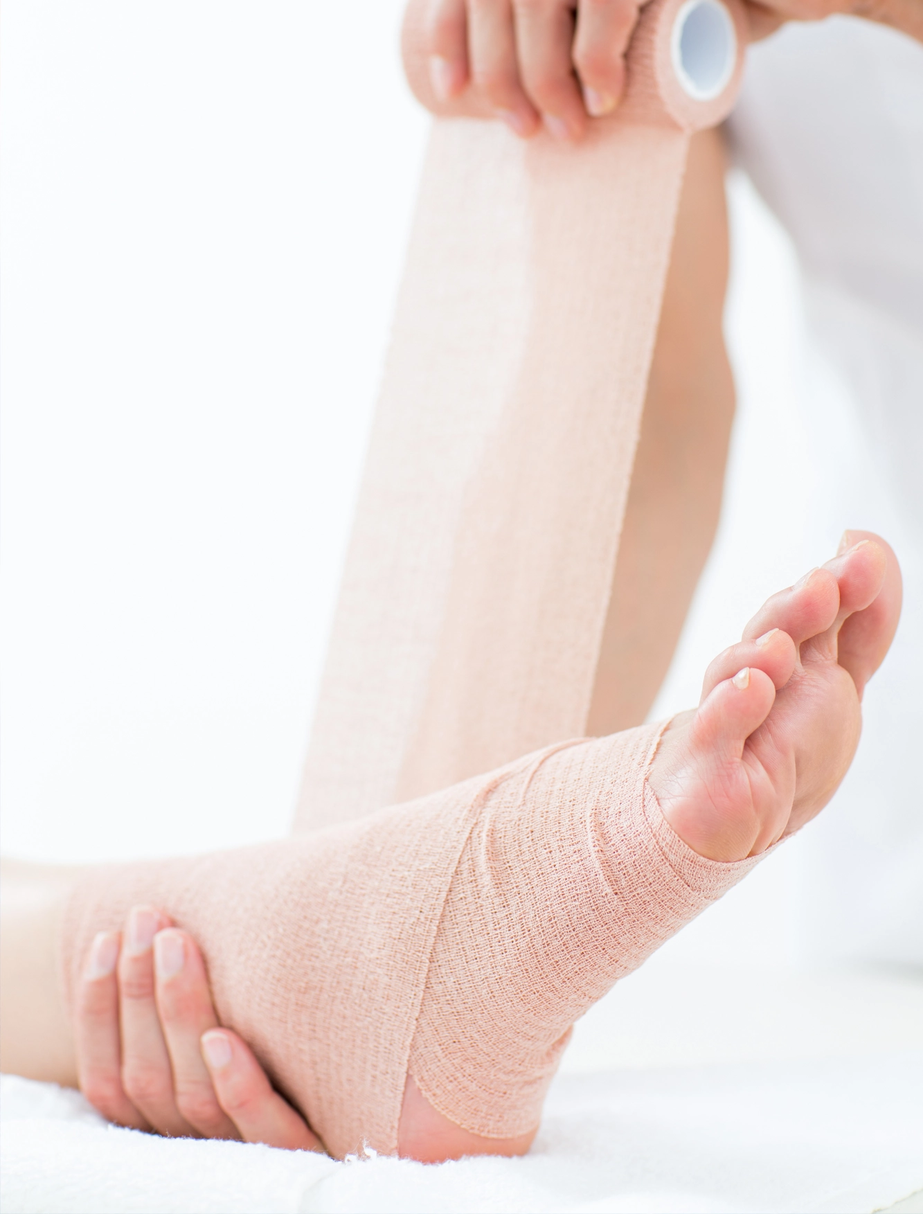 foot wrapped after injury